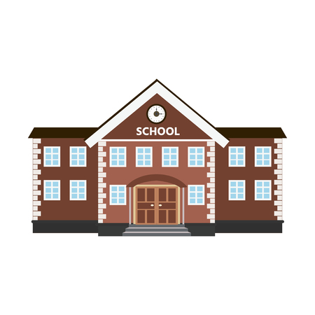Vector illustration of a school building. Flat style.のイラスト素材