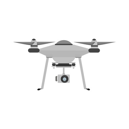Vector illustration icon of drone with camera for photography or video surveillance. The concept of fast, free delivery, gift.のイラスト素材