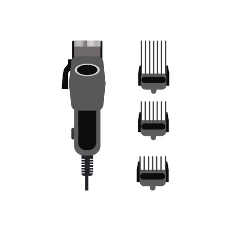 Hair clipper illustration and accessories. Vector  illustration isolated on white background のイラスト素材