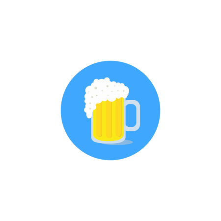 Beer icon with beer mug. Wheat lager, craft ale. Vector beer glass cup icon.のイラスト素材