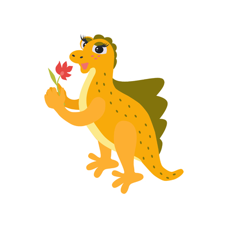 Dinosaur.  Cute baby dino for kids. Vector cartoon style illustration for presents, invitation, T-shirt, nursery decor, interior design.のイラスト素材