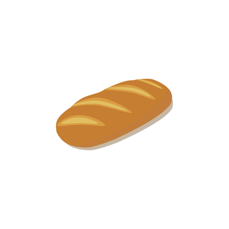 Image of long loaf, icon. Fresh bread. Vector illustration isolated white background.のイラスト素材