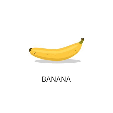 Banana icon. Vector illustration yellow banana on a white background.のイラスト素材