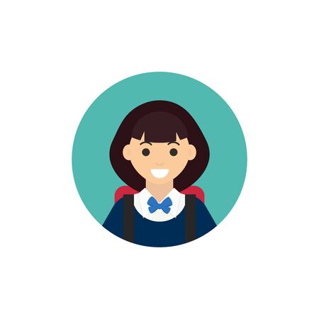School girl icons. Back to school concept. Vector illustration.のイラスト素材