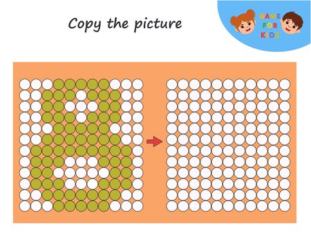 Educational game for kids. Copy the picture. Learning symmetry for preschool children and kids. Printable worksheet. Vector Illustrationのイラスト素材