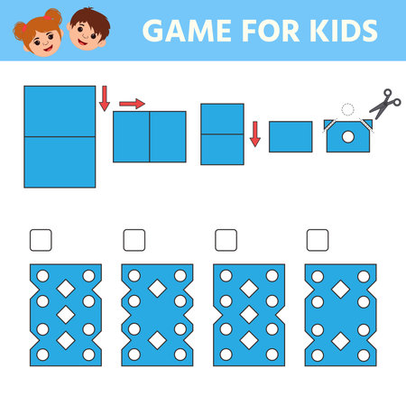Game for kids. Find the correct sweep answer. printable worksheet. Logical game for kidsのイラスト素材