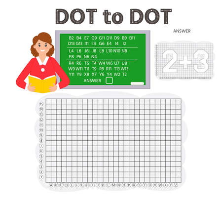 Kids learning material. Educational iq game for children.Draw dots and connect with lines. school and school supplies. Handwriting practice worksheet. vector illustrationのイラスト素材