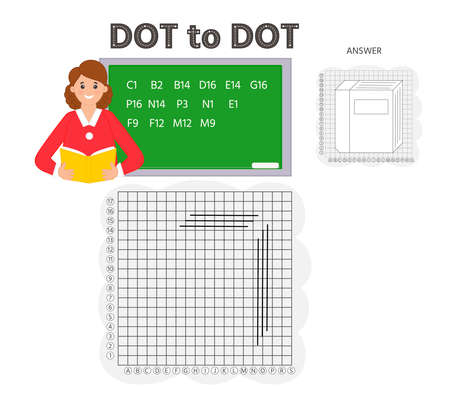 Kids learning material. Educational iq game for children.Draw dots and connect with lines. school and school supplies. Handwriting practice worksheet. vector illustrationのイラスト素材