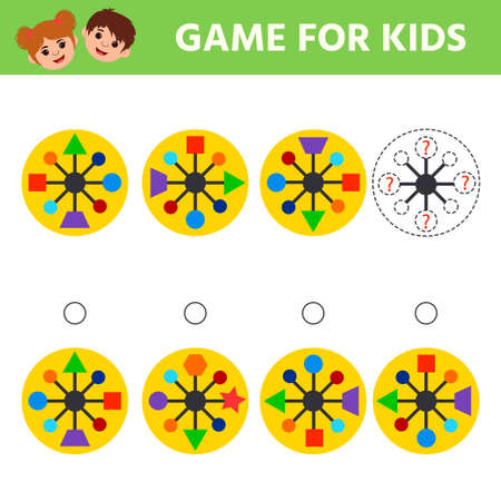 Education game for kids. IQ test. Choose correct answer. Kids learning material. preschool worksheet activity. Children funny riddle entertainment for the development of logical thinking.のイラスト素材