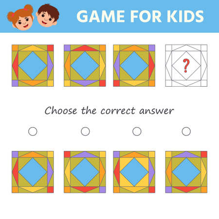 Education game for kids. IQ test. Choose the correct answer. Children funny riddle entertainment for the development of logical thinking. preschool worksheet activityのイラスト素材