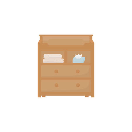 Changing table. vector illustration. Bedroom element for babyのイラスト素材