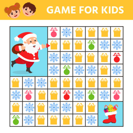 Math Game for kids. santa claus. Score from 1 to 20. Preschool worksheet activity. Children funny riddle entertainment for the development of logical thinking. vector illustrationのイラスト素材