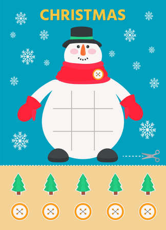 Game for kids. snowman. preschool worksheet activity. Children funny riddle entertainment for the development of logical thinking. vector illustrationのイラスト素材
