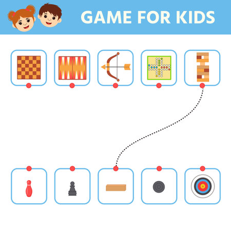 Education game for kids. board games. preschool worksheet activity. Children funny riddle entertainment. vector illustrationのイラスト素材