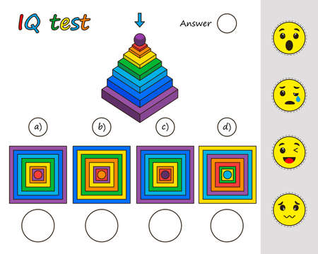 Education logic game for preschool kids. Kids activity sheet. top view of the figure. iq test. Children funny riddle entertainment. vector illustrationのイラスト素材