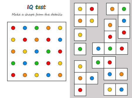 puzzle game. Make a shape from the details. Education logic game for preschool kids. vector illustration.のイラスト素材