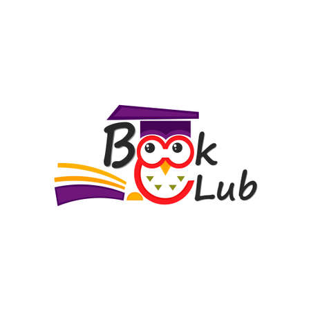 Logo Illustration lettering book club. Vector illustration for invitation and greeting card, promo, advertising booklet, logo, banner, presentation, web pageのイラスト素材