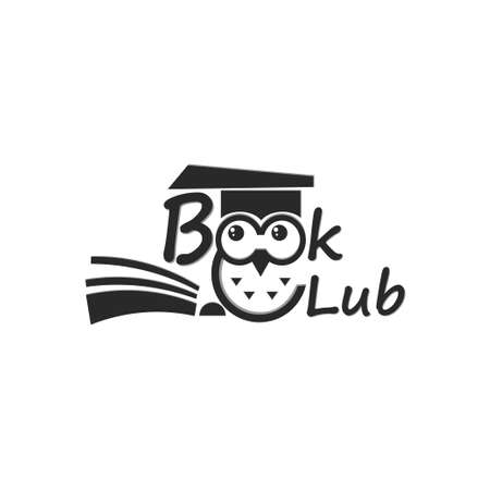 Logo Illustration lettering book club. Vector illustration for invitation and greeting card, promo, advertising booklet, logo, banner, presentation, web pageのイラスト素材