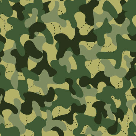 Camouflage pattern background seamless. Abstract modern military camo ornament. Vector seamless print army, hunting fabric print, t-shirt, the clothのイラスト素材