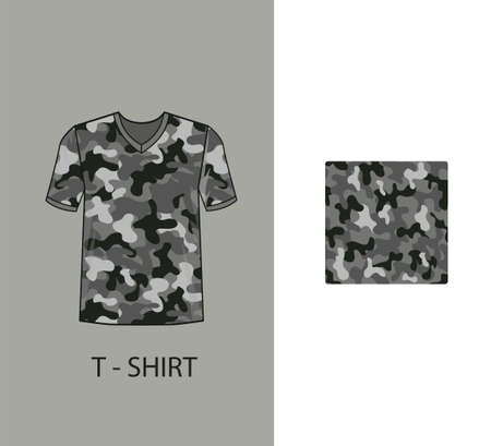 Camouflage pattern background seamless. Abstract modern military camo ornament. Vector seamless print army, hunting fabric print, t-shirt, the clothのイラスト素材