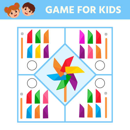 Educational game for preschool children. Find out what elements the picture consists of. Vane. The development of logic and attention. vector illustration. printable sheetのイラスト素材