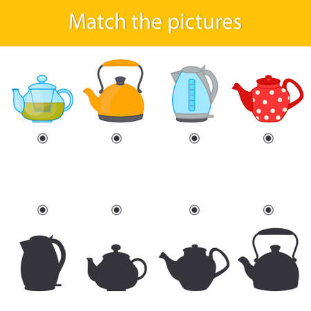 Children's educational game. Find the correct shadow. vector illustration. sheet for printing. The development of logic in preschool childrenのイラスト素材