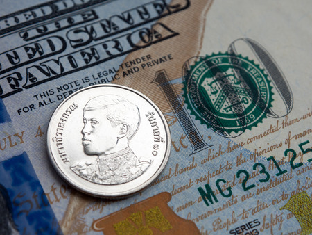 Thailand baht to us dollar exchangeの写真素材