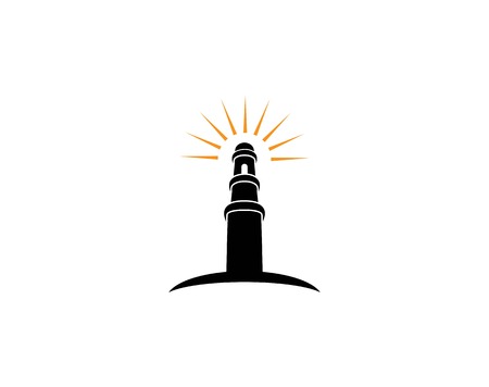 Lighthouse logo template design. Vector illustration.のイラスト素材