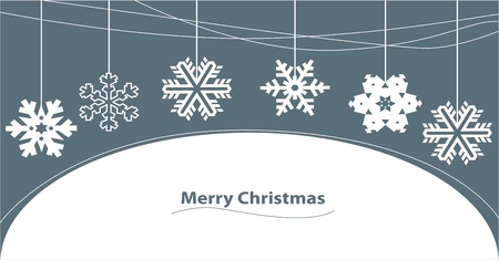 merry christmas greeting card with snowflakeの写真素材