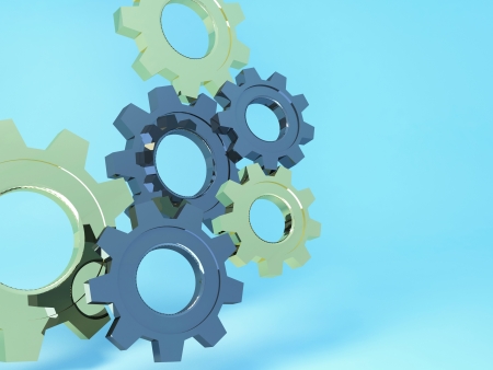 Close-up of Machine Gears 3d background