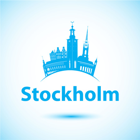 Vector silhouette of Stockholm. Vector logoのイラスト素材