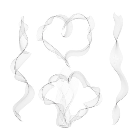 Vector smoke in heart pattern on white backgroundのイラスト素材