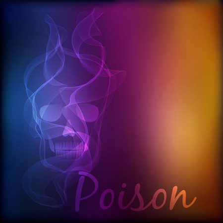 Vector poison Skull on blurred background.  No smoking conceptのイラスト素材