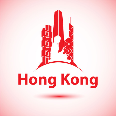 Vector city skyline. Hong KongChinaのイラスト素材