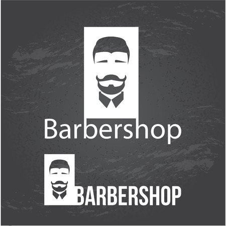 Design concept of the logo, badge, label,. Barbershop men's hipster hairdresser.のイラスト素材
