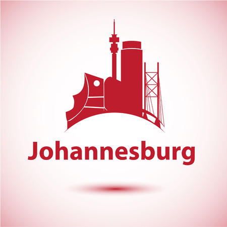 Johannesburg South Africa city skyline silhouette. Vector illustrationのイラスト素材