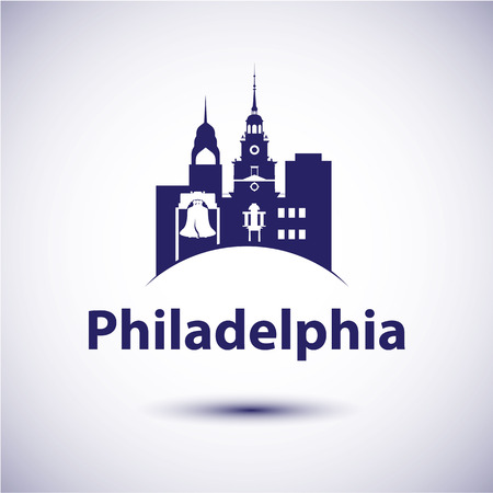 Philadelphia Pennsylvania city skyline silhouette. Vector illustrationのイラスト素材