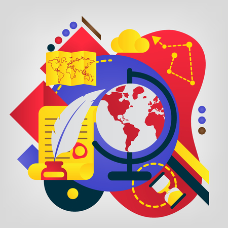 Happy Columbus Day. Vector illustration. Great holiday gift card.のイラスト素材