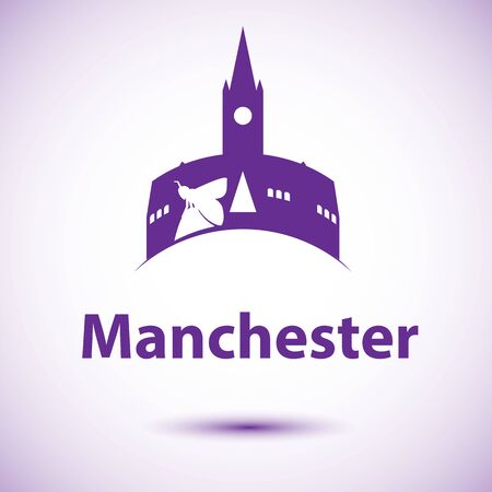 Manchester England, detailed silhouette. Trendy vector illustrationのイラスト素材