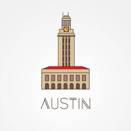 Austin USA, detailed silhouetteのイラスト素材