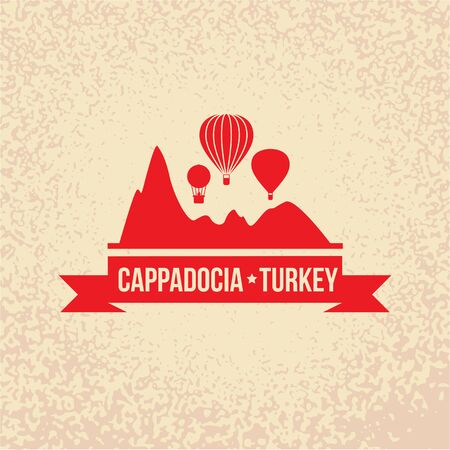 Cappadocia, Turkey detailed silhouetteのイラスト素材