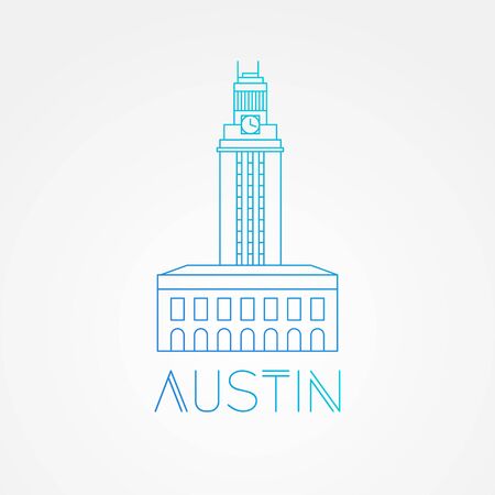 Austin USA, detailed silhouetteのイラスト素材