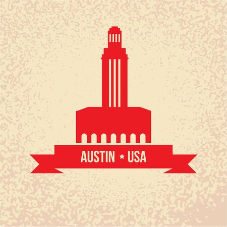 Austin USA, detailed silhouetteのイラスト素材