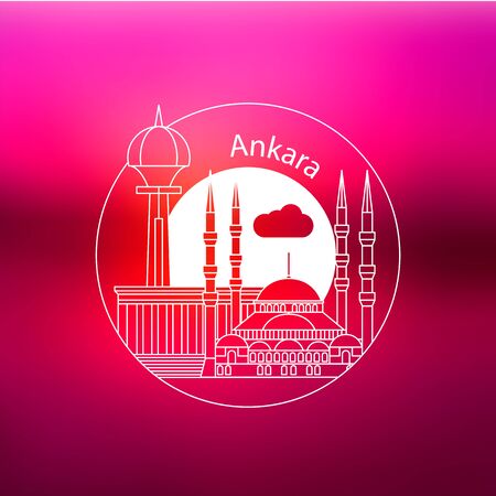 Ankara, Turkey detailed silhouetteのイラスト素材