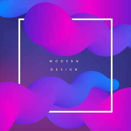 Modern background design. Fluid motions. Gradient web banner. Geometry composition. Blend tentacles.のイラスト素材