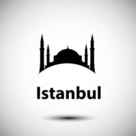 Istanbul Turkey, detailed silhouette. Trendy vector illustration, flat style. Stylish colorful landmarks. The concept for a web banner. Business iconのイラスト素材