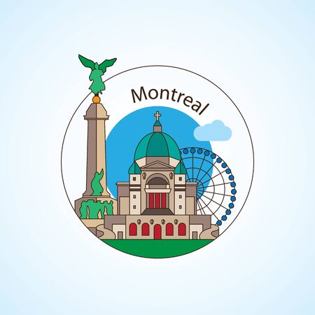 Montreal Canada detailed silhouetteのイラスト素材