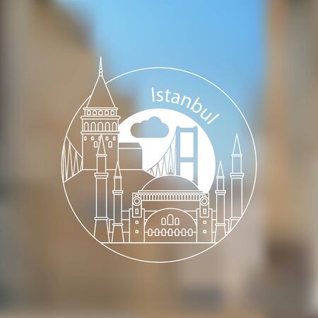 Istanbul Turkey, detailed silhouetteのイラスト素材