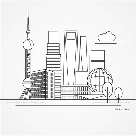 Shanghai China Conceptのイラスト素材