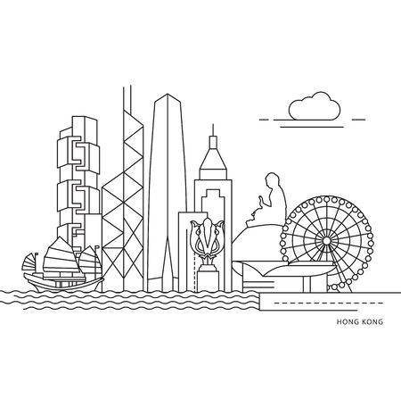 Hong kong vector illustrationのイラスト素材